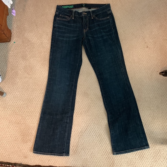 J Crew 29R x 32” Stretch Bootcut Dark Wash Jean EUC - Picture 6 of 6